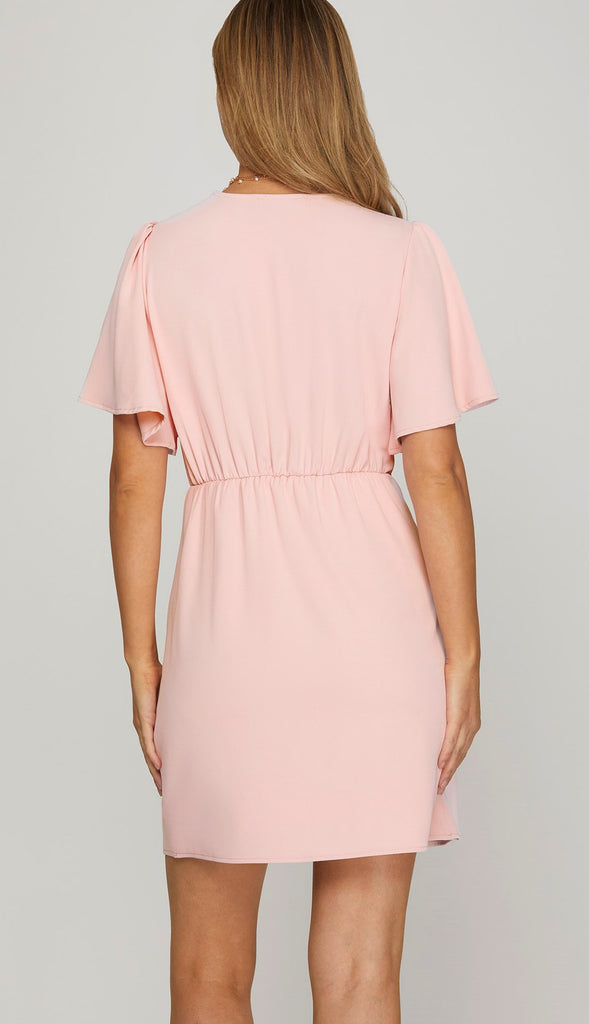 That's A Wrap Ruffled Wrap Dress- Off White