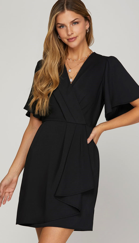 That's A Wrap Ruffled Wrap Dress- Off White
