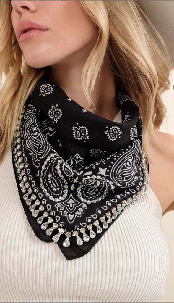 Studded Handkerchief- White