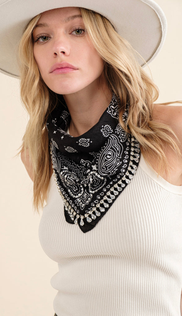 Studded Handkerchief- White