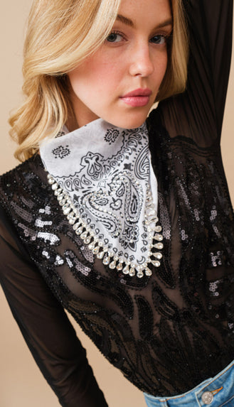 Studded Handkerchief- White
