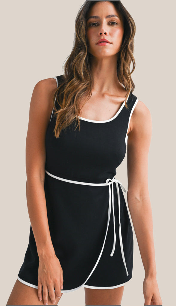 Ready To Play Soft Scuba Romper- Black