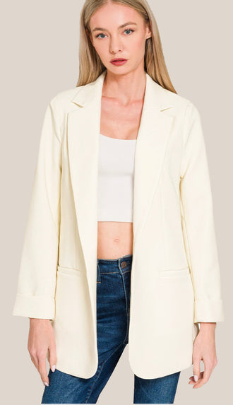 Dreams Happening Blazer- Cream