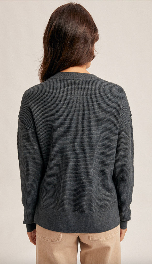 Klara Waffle Sweater Knit- Creamy Olive