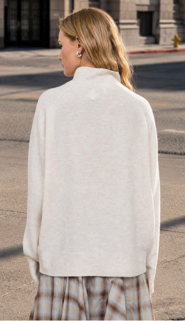 Evie Center Seam Mock Neck Relaxed Sweater (4 colors!)