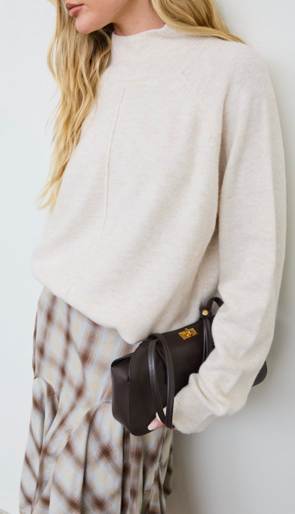 Evie Center Seam Mock Neck Relaxed Sweater (4 colors!)