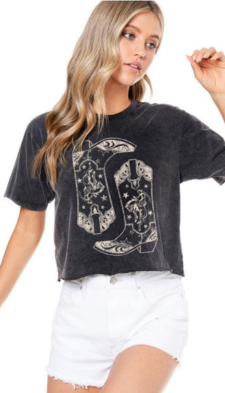Cropped Cowboy Boots Graphic