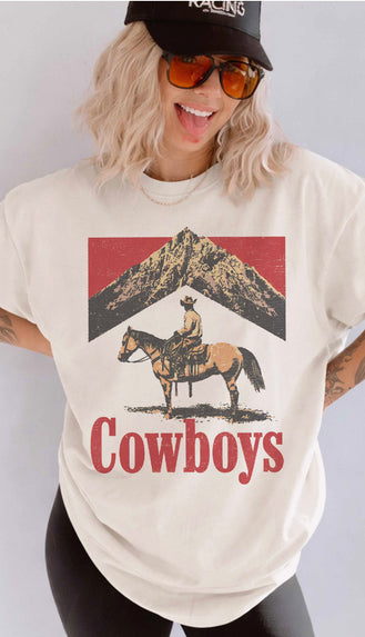 Cowboys Oversized Graphic Tee- Sand