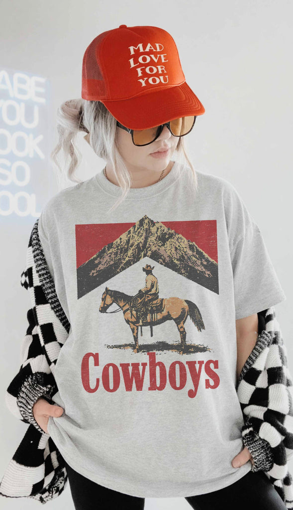 Cowboys Oversized Graphic Tee- Sand
