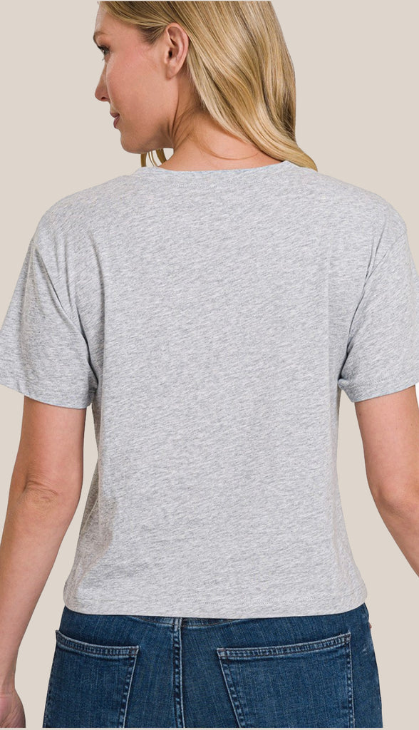 Soft Cotton Short Sleeve Cropped T-Shirt