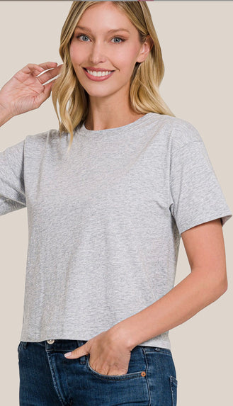 Soft Cotton Short Sleeve Cropped T-Shirt