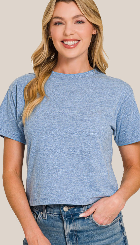 Soft Cotton Short Sleeve Cropped T-Shirt