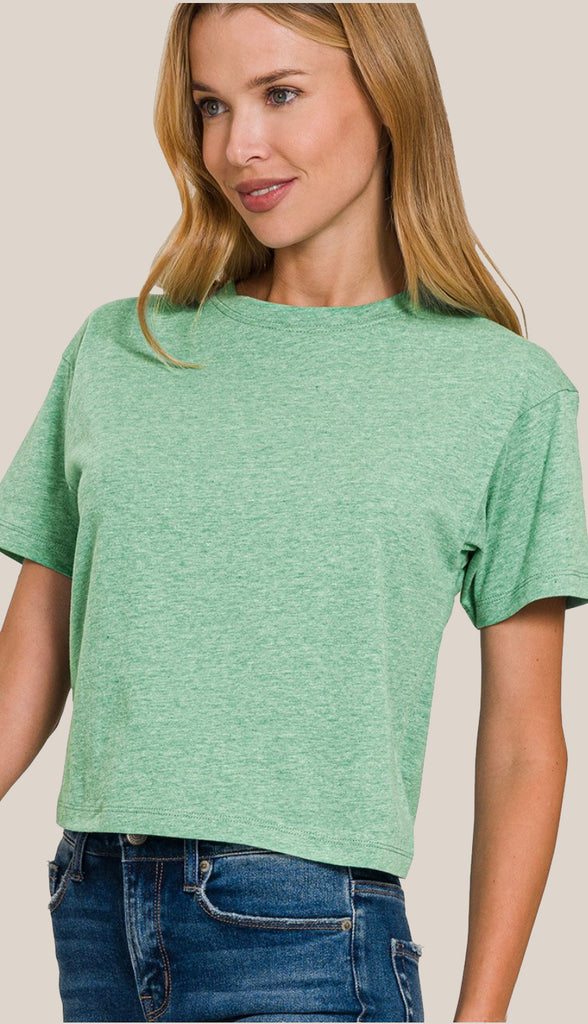 Soft Cotton Short Sleeve Cropped T-Shirt
