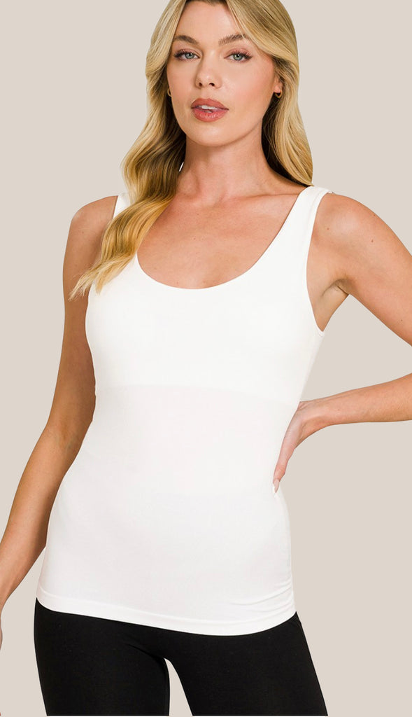 Seamless Tank Top With Built-In Bra