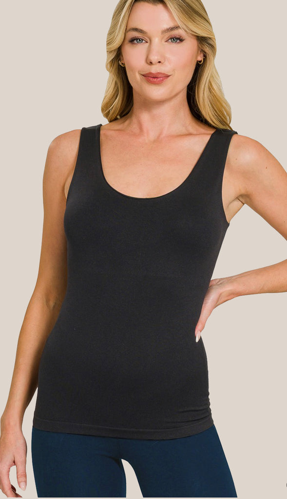 Seamless Tank Top With Built-In Bra