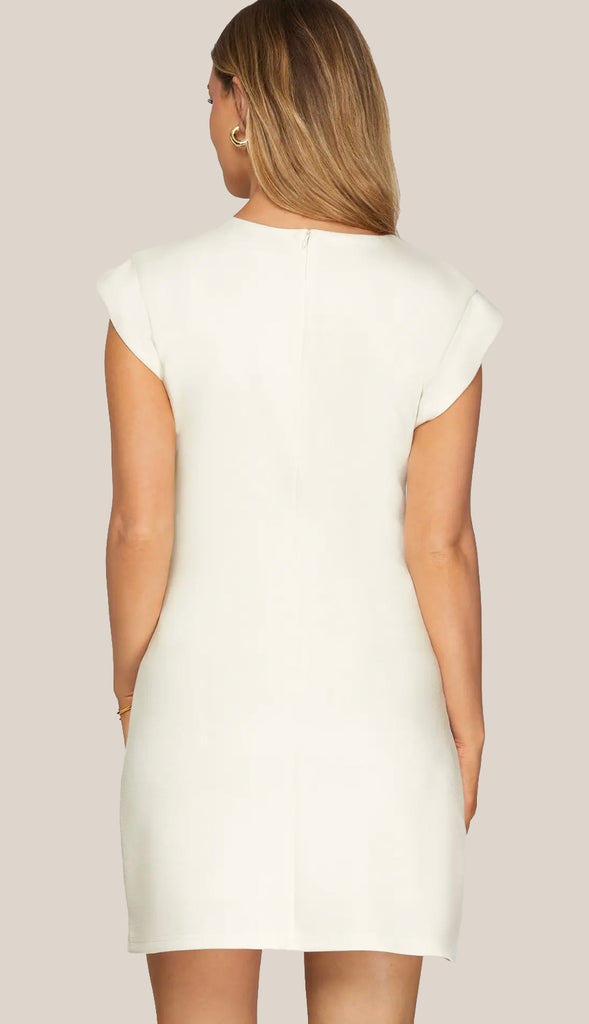 I Mean Business Gold Button Dress- Black