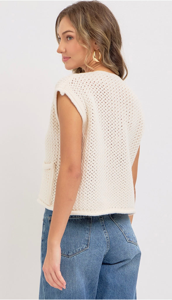 Cadence Gold Button Sweater- Pinewood
