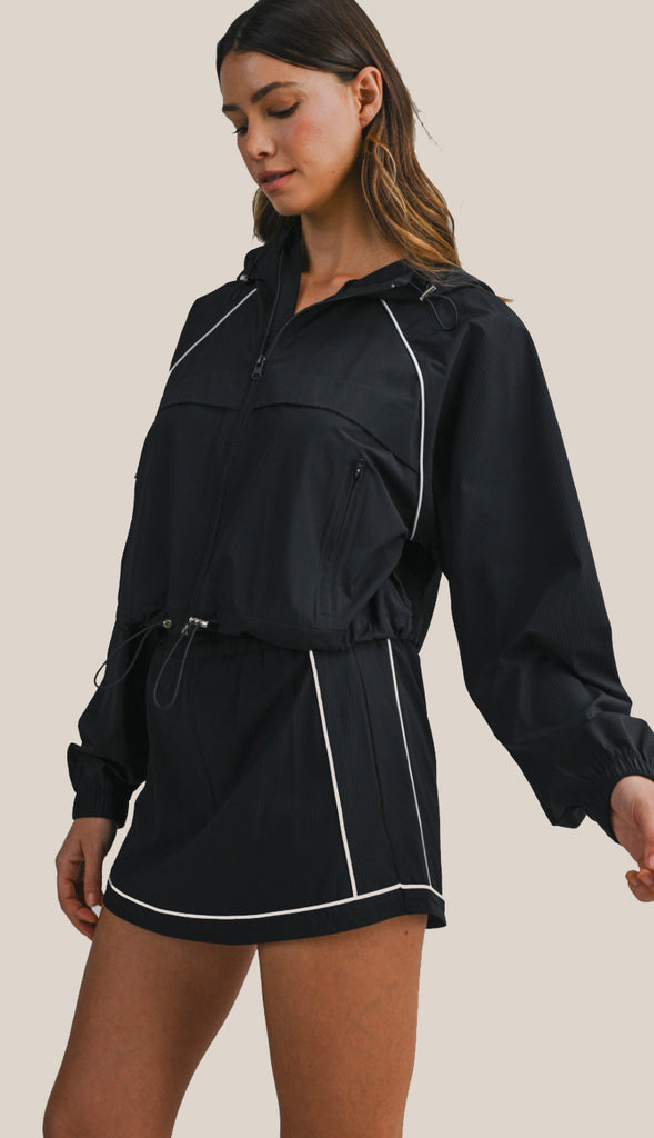 Windbreaker Jacket and Skort Set- Off White
