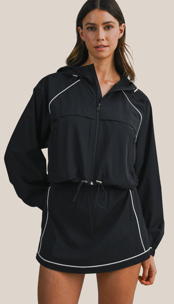 Windbreaker Jacket and Skort Set- Off White