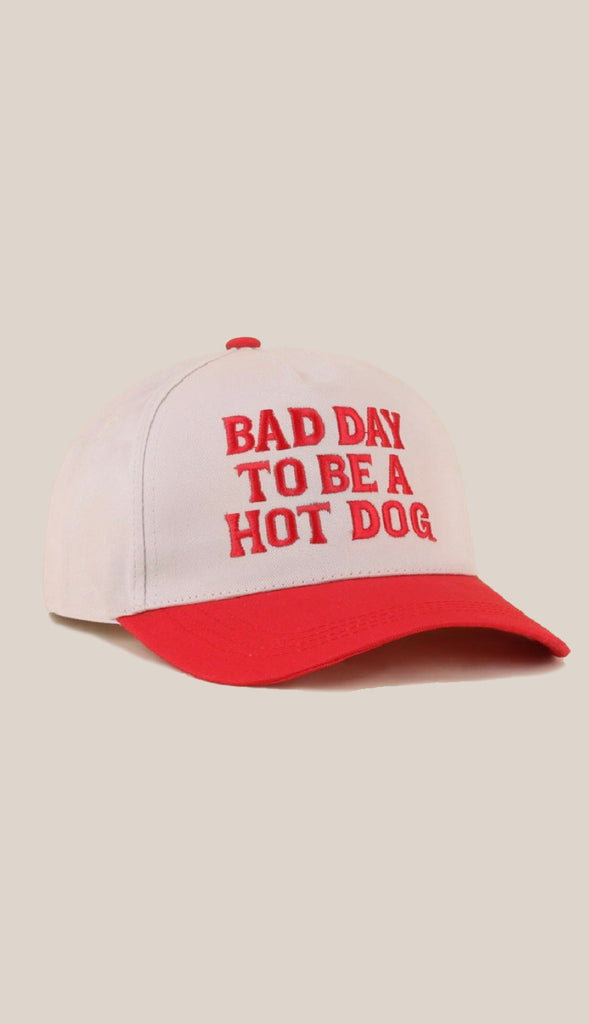 Bad Day To Be A Hot Dog Two Tone Cotton Hat- Red