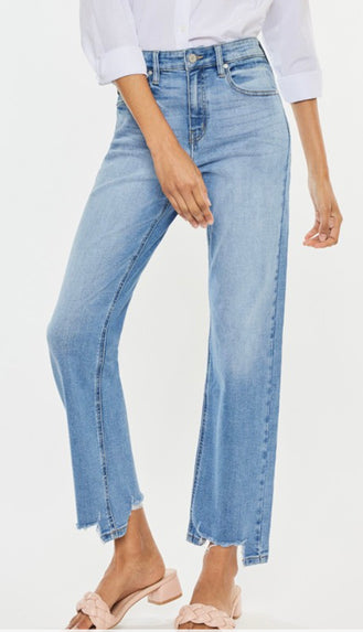 Kancan High Rise Straight Denim- Medium Wash