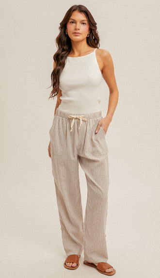 Bonni Ribbed Knit Tank Top- Ivory