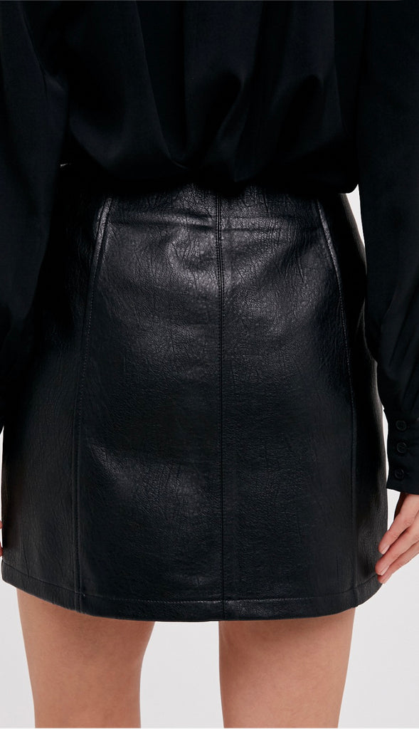Can't Resist Faux Leather Mini Skirt- Dusty Pink