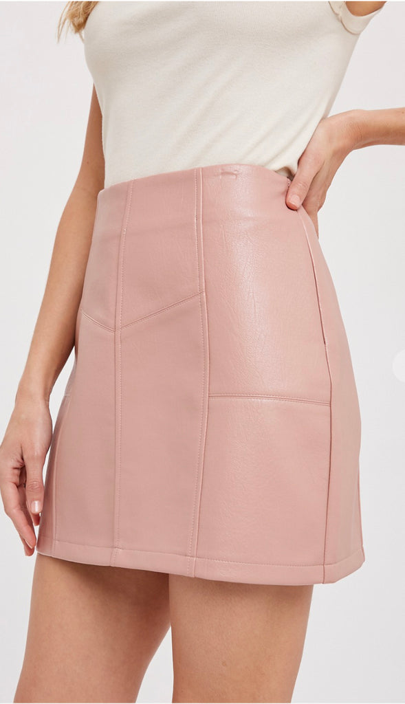 Can't Resist Faux Leather Mini Skirt- Camel