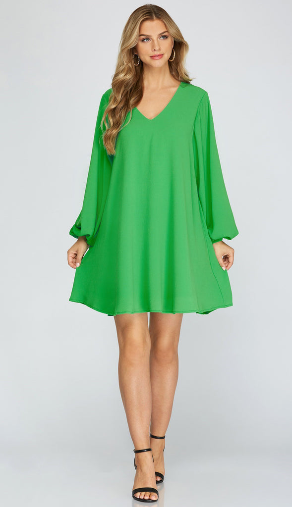 Go With The Flow Flounce Dress- Pink