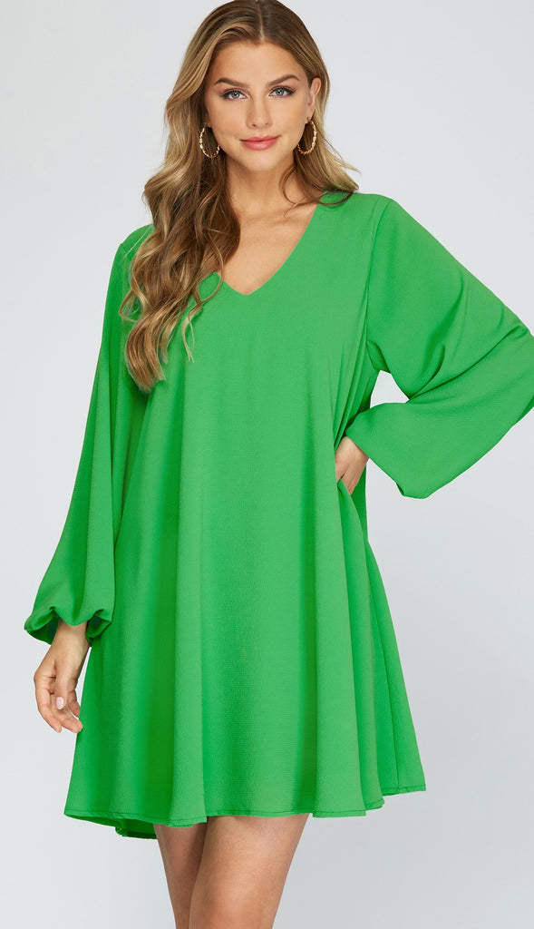 Go With The Flow Flounce Dress- Pink