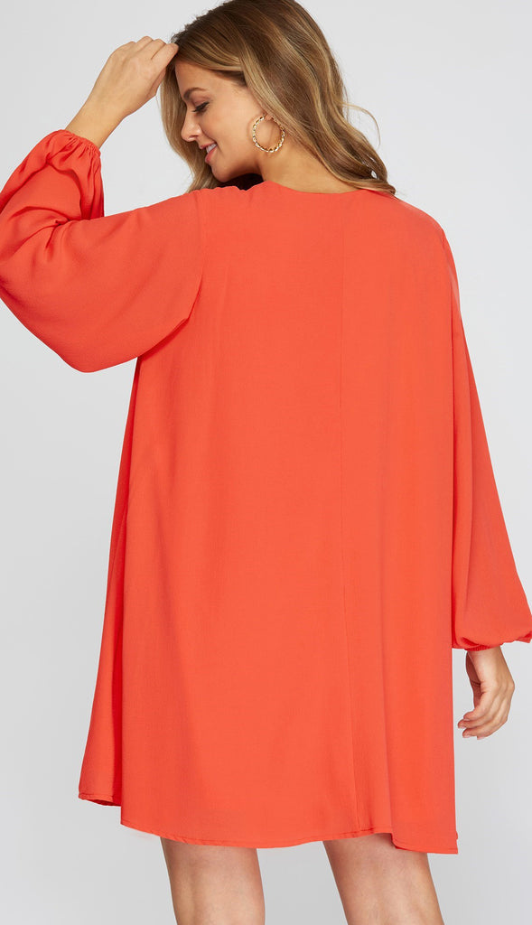 Go With The Flow Flounce Dress- Pink