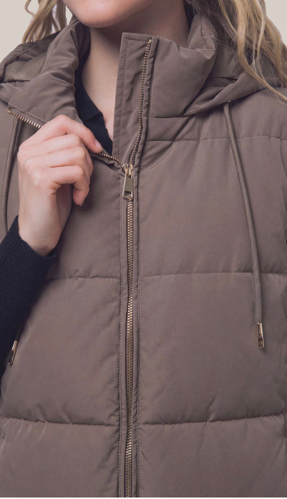 Bringing Warmth Long Hooded Puffer Vest- Black