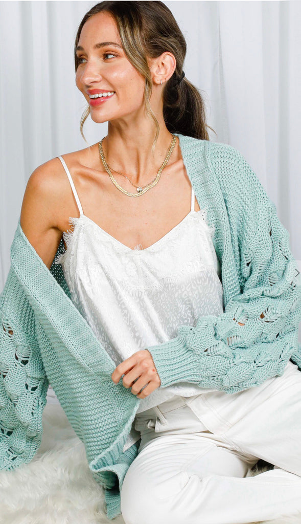Lace Trim Satin Top- Champagne