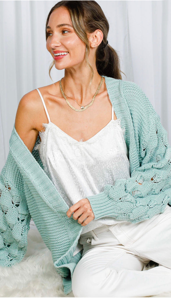 Lace Trim Satin Top- Champagne