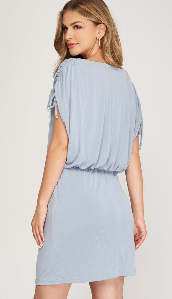 Ultra Soft Drop Shoulder Dress- Taupe