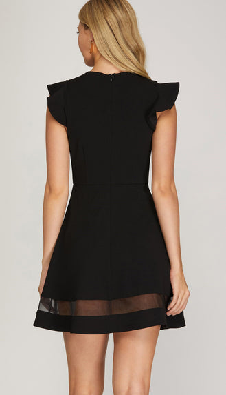Take It From Me Organza Hem Dress- Black