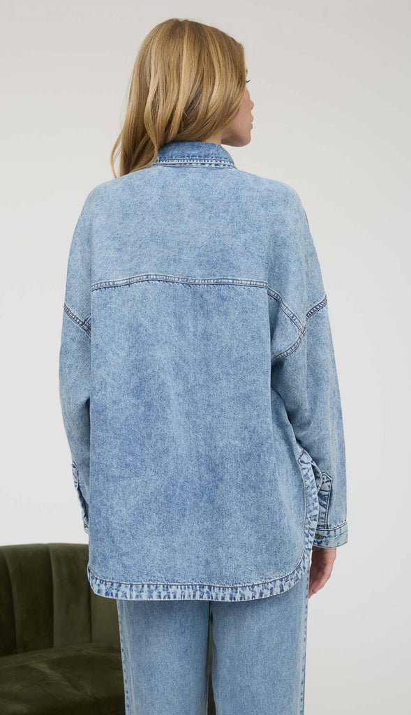 Dutton Washed Chambray Button Down Shirt- Chambray