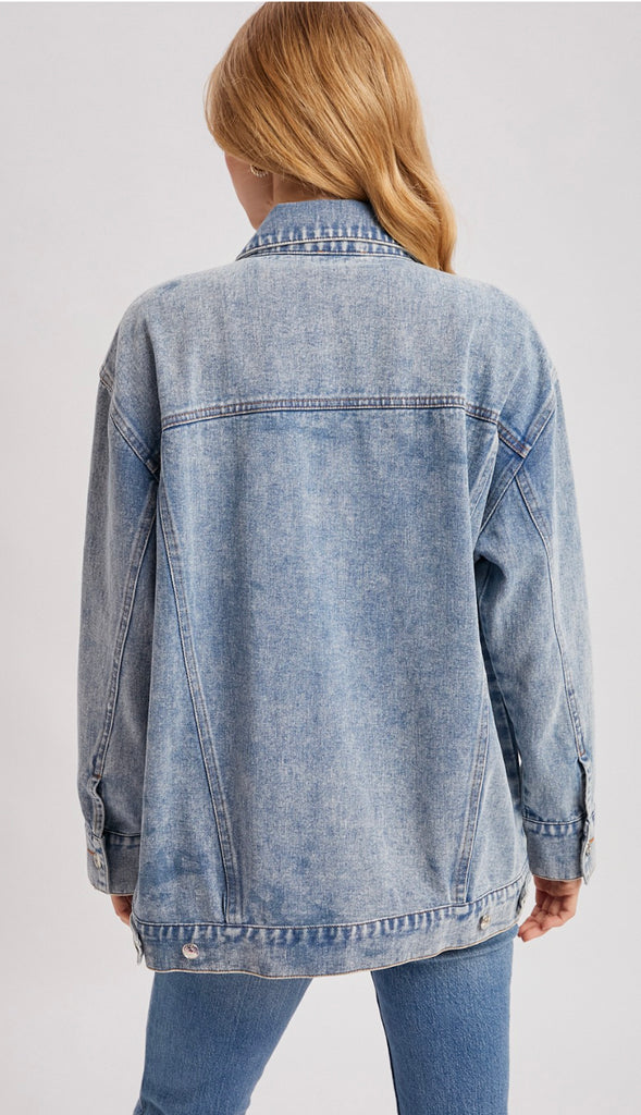 Reworked Wayne Oversized Denim Jacket- Blue Wash