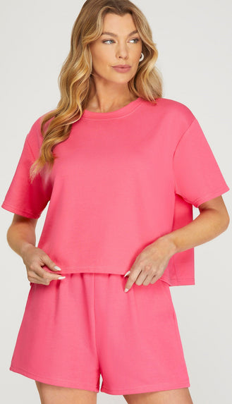 Clear On Comfort Knit Shorts- Bubble Gum