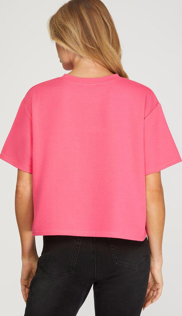 Clear On Comfort Knit Top- Bubble Gum