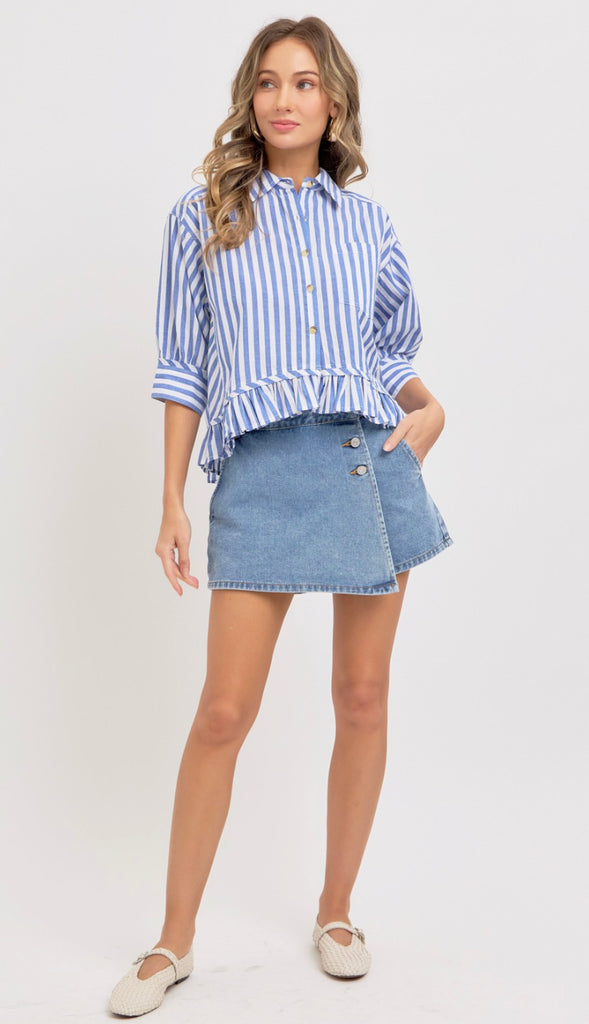 Aldean Denim Skort- Denim