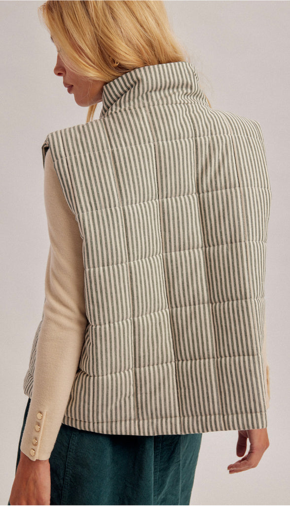 Matcha Striped Vest- Green