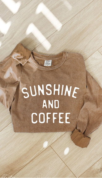 Lake Happy Mineral Washed Long Sleeve Tee- Storm Blue