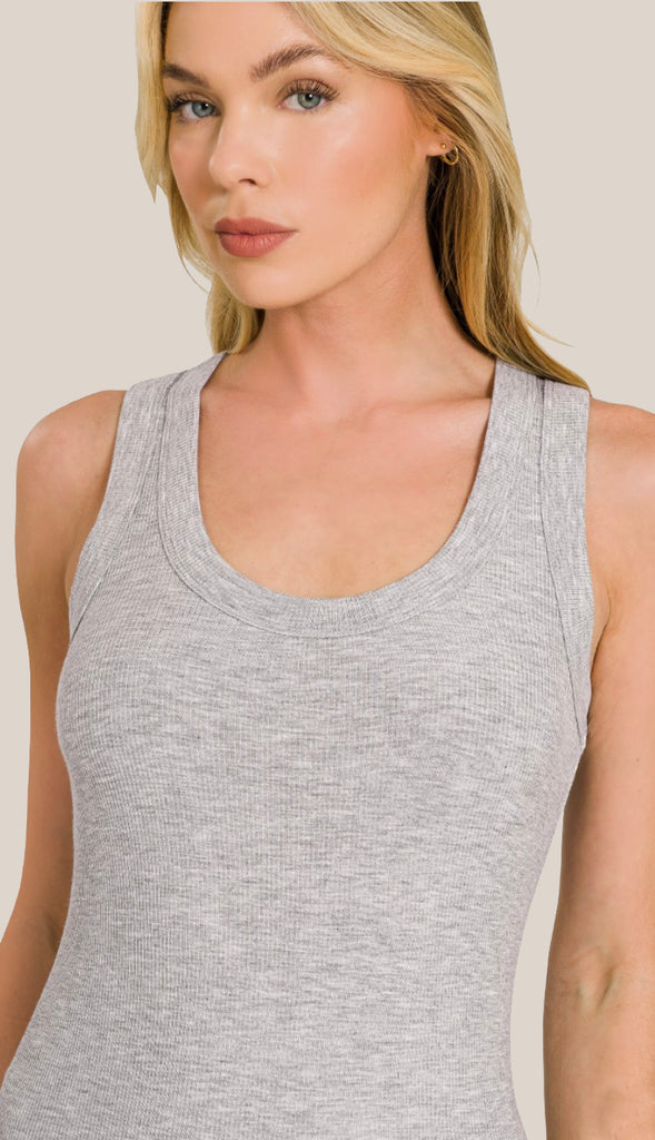 Ribbed Scoop Neck Tank