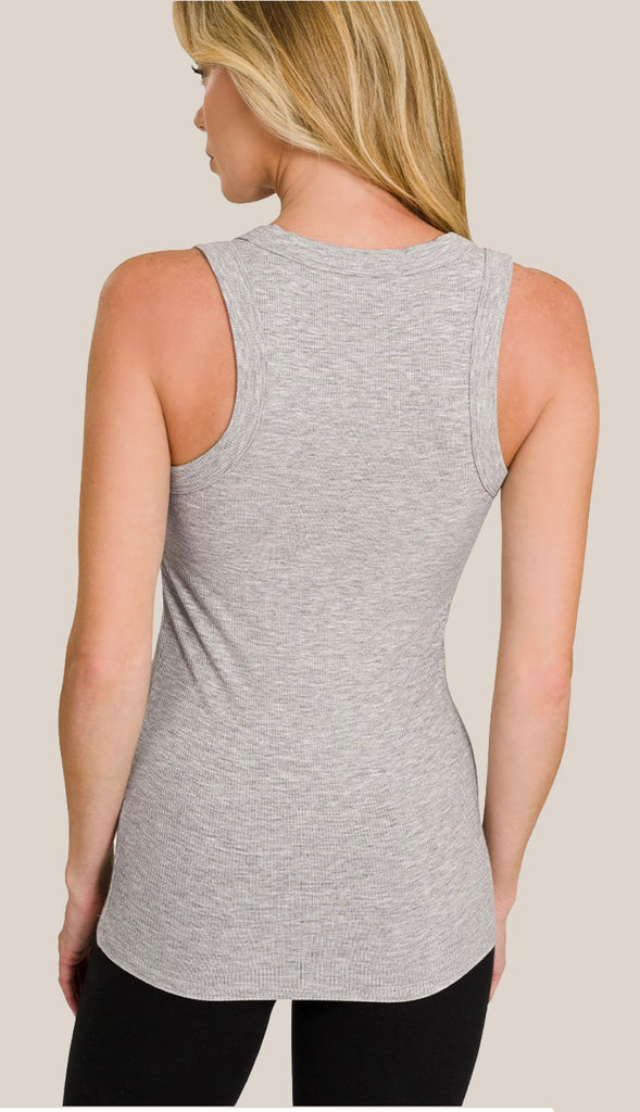 Ribbed Scoop Neck Tank