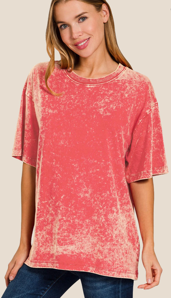 Vivi Washed Oversized Top- Ash Jade