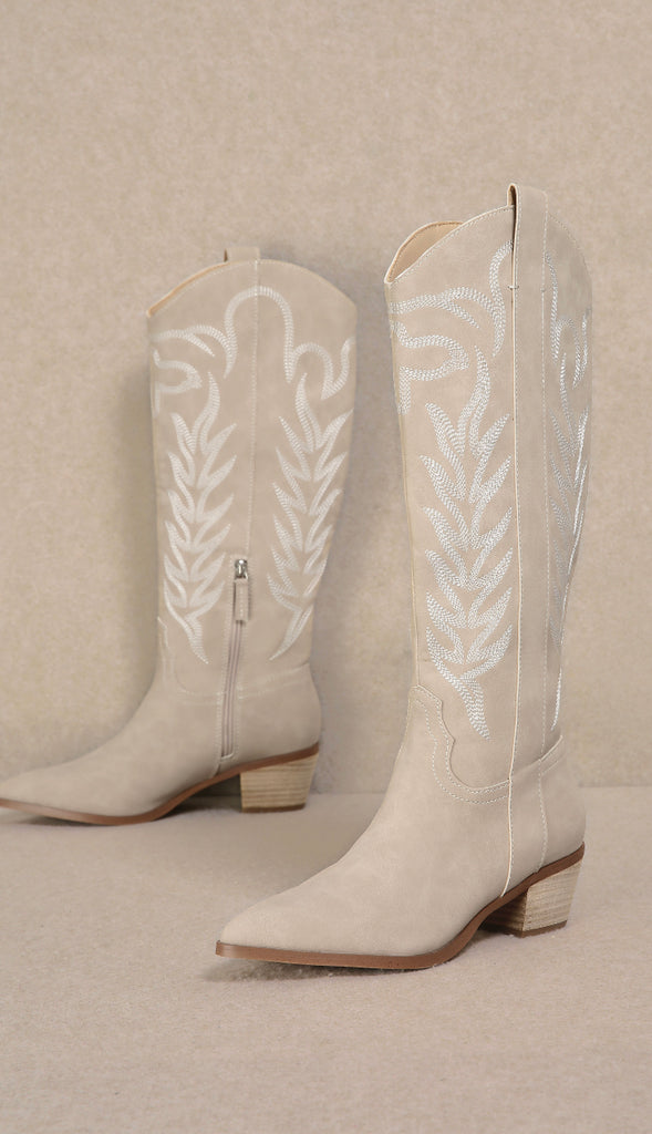 Samara Stitch Western Boots- Black