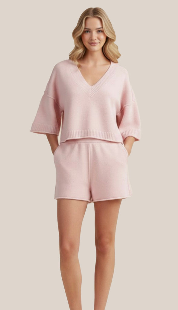 Lemon Drop Cozy Loose Fit Soft Knit Set- Soft Lemon