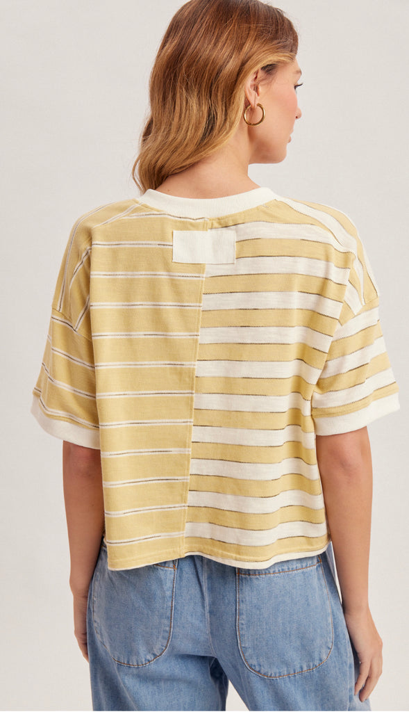 Goldie Button Front Cardi Tee- Matcha Latte