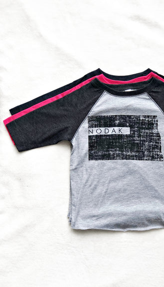 Kids Nodak Baseball Tee- Smoke Black